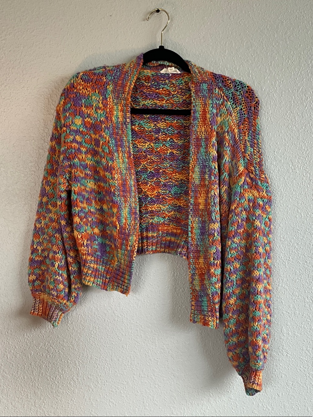 Multi color shrug crop